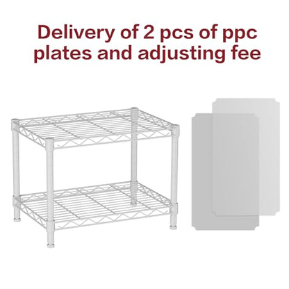 Small Wire 2 Shelves Pantry Metal Shelf Floor Organizer Under Desk