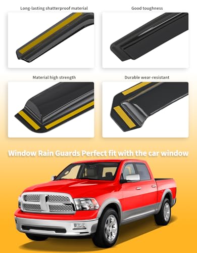 Rain Guards for Dodge Ram 1500 Crew Cab 2009 (4 Count)