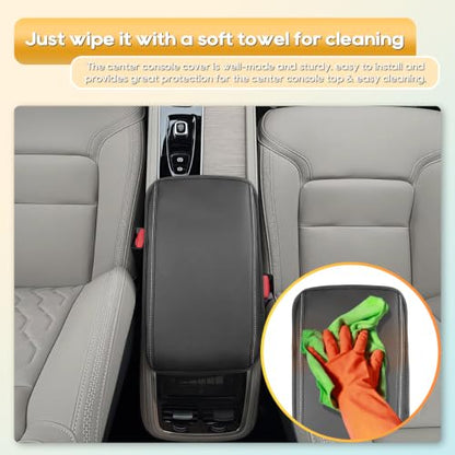 Armrest Cover for 2026 Volvo XC90 Volvo XC90 Accessories Center Console Cover Arm Rest Protector Middle Lid Pad Protector PU Leather