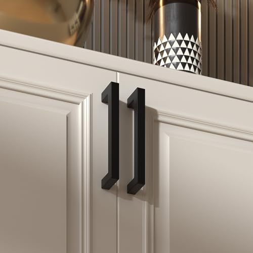 10 Pack 6-1/4 Inch Black Cabinet Handles Kitchen Drawer Pulls (10 Count)