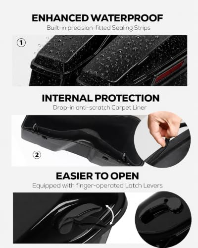 Motorcycle Saddlebags Hard Saddle Bags For Harley Touring 2014 (2 Count)