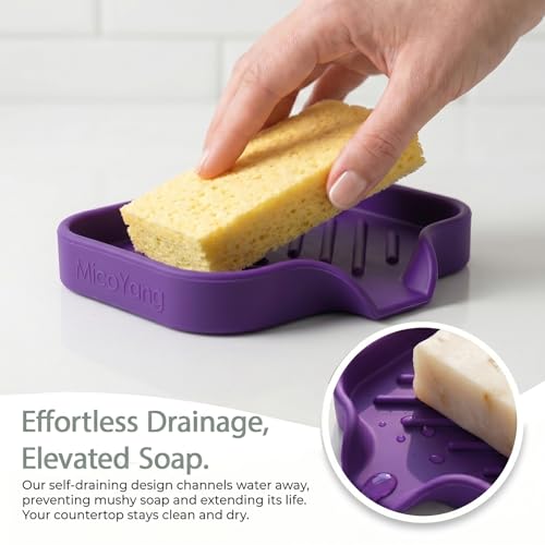 Silicone Soap Dish with Drain Spout