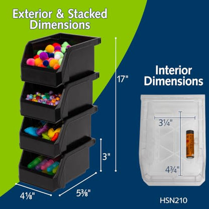 Extra Small Stackable Plastic Storage Bins