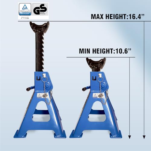 Car Jack Stands 2 Ton with Double Locking and Large Foot Base for Lifting Cars