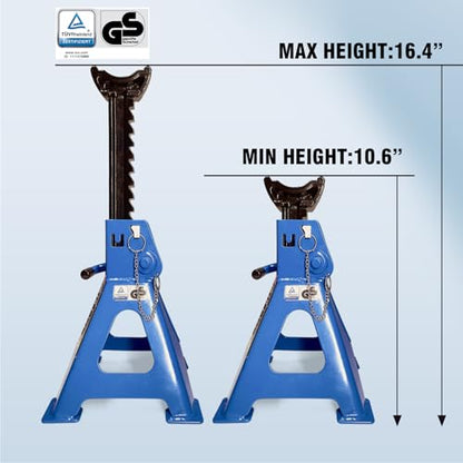 Car Jack Stands 2 Ton with Double Locking and Large Foot Base for Lifting Cars