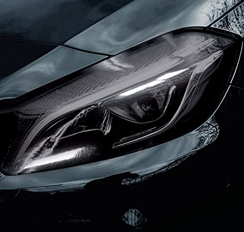 Smoke Black Adhesive Headlight Wrap Tinting Vinyl 16 Inch x 48 Inch Roll