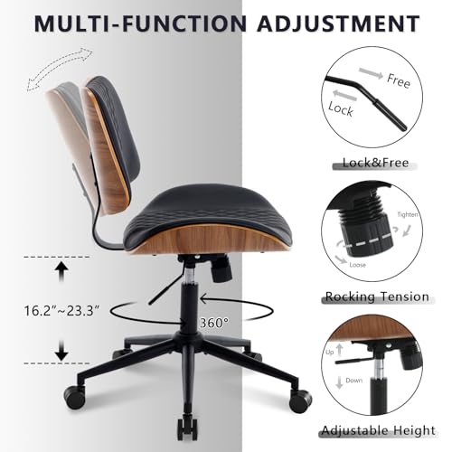 Home Office Chair No Arms with Wheels (2 Count)