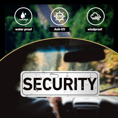 2 Pcs Security Officers Magnetic Signs Heavy Duty Reflective Security Sign Magnet Waterproof Magnetic Decals for Vehicles Cars Truck Rover Patrol 18 x 6 Inch White with Black Border (2 Count)
