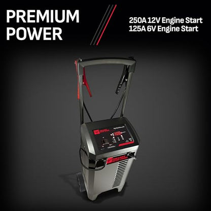 Farm & Ranch Wheeled Automatic 6A Car Battery Charger and 250A Engine Starter