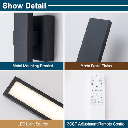 Modern Outdoor Wall Light 3CCT Dimmable LED Outdoor Sconce Lights with Remote Control