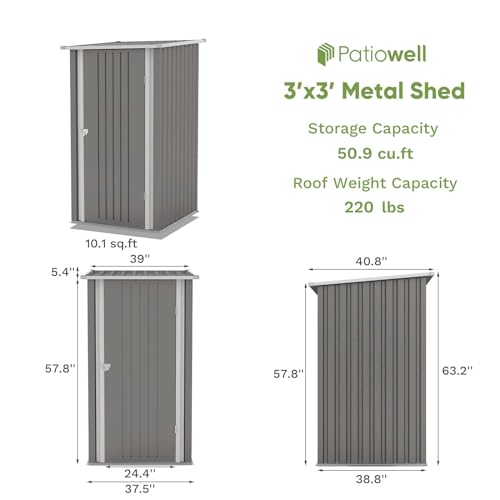 3 x 3 FT Outdoor Storage Shed