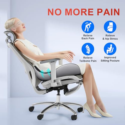 XL Ergonomic Seat Cushion Relieves Sciatica & Tailbone Pain (1000 grams)