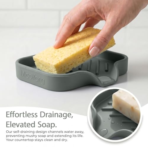 Silicone Soap Dish with Drain Spout