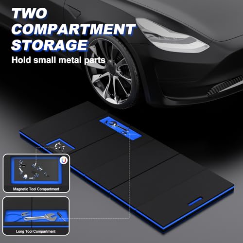 22.8" Wide Mechanic Mat Foldable EVA Kneeling Pad with Magnetic Tool Slots