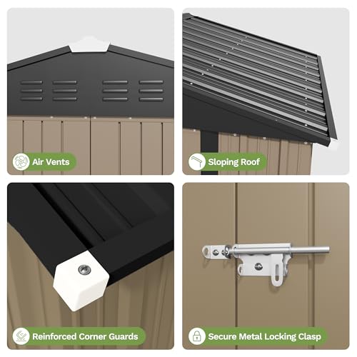8x6 FT Outdoor Storage Shed with Floor Frame