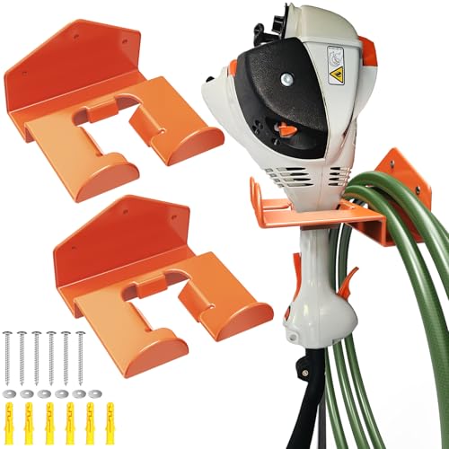 Weedeater Hanger Wall Mount Garage Organizer Trimmer Rack for Garage Wall (2 Count)