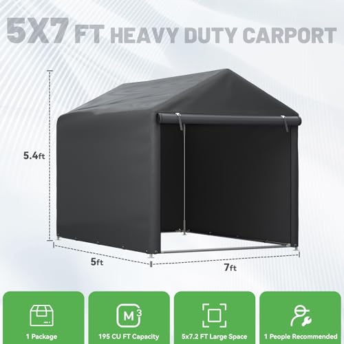 5x7 FT Carport Storage Shed