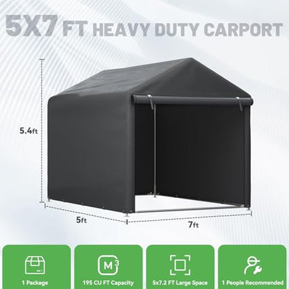 5x7 FT Carport Storage Shed