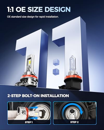 10X Brightener 9005 H11 Led Bulbs Combo for Car Owners (4 Count)