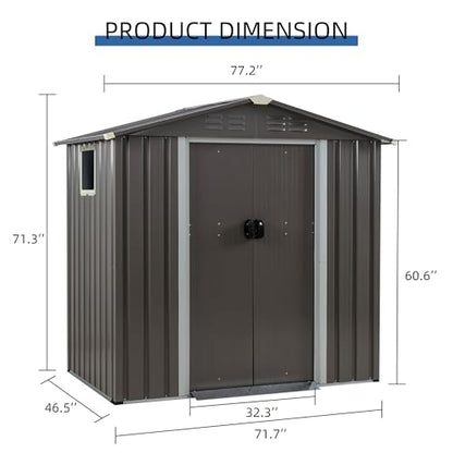 JYQAQA 6x4 FT Outdoor Storage Shed