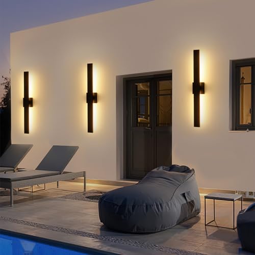 Black Modern LED Outdoor Wall Sconce 31.5" Long Outdoor Wall Lights Exterior Lighting Fixtures for House Porch Patio Garage Front Door