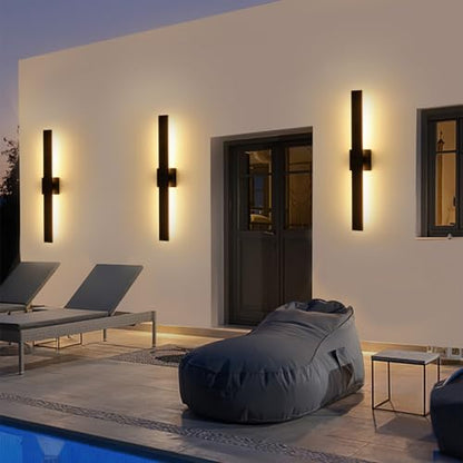 Black Modern LED Outdoor Wall Sconce 31.5" Long Outdoor Wall Lights Exterior Lighting Fixtures for House Porch Patio Garage Front Door