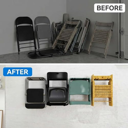 Folding Chair Storage Rack Wall Mount (4 Count)