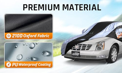 Car Cover Waterproof All Weather with Silver Strip Design