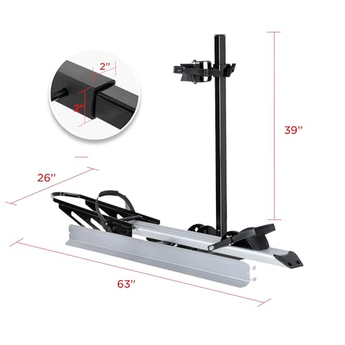 Single 1 Ebike Rack Hitch Mount with Ramp Foldable Bike Carrier 100 lbs. Capacity for Cars SUV Truck Trailer and RV
