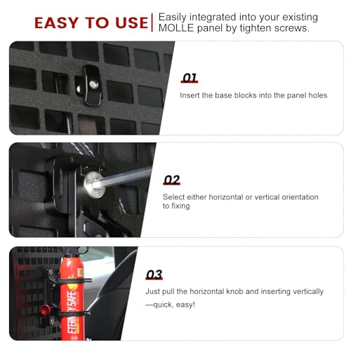 Aluminum MOLLE Panel Fire Extinguisher Mount Kit for 1