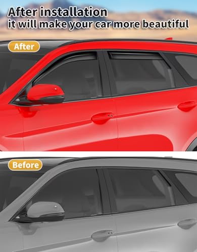 Window Visors Rain Guards for Hyundai Santa Fe 5 Seats 2019 (4 Count)