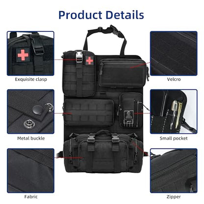 6 Pack Tactical Car Seat Back Organizer