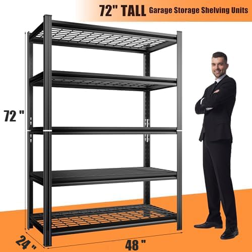 72''H Garage Shelving 3500LBS Capacity Heavy Duty Storage Shelves