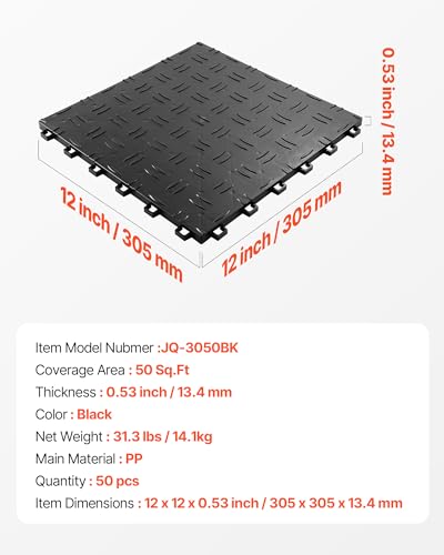 Garage Floor Tiles 12 x 12 x 0.53 inch