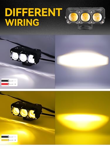 Motorcycle Driving Lights Yellow White Dual Color 8