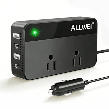 200W Car Power Inverter 12V DC to 110V AC with USB C