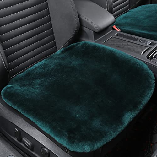 Green Genuine Sheepskin Car Seat Cover for Fuzzy Fur Wool Cushion