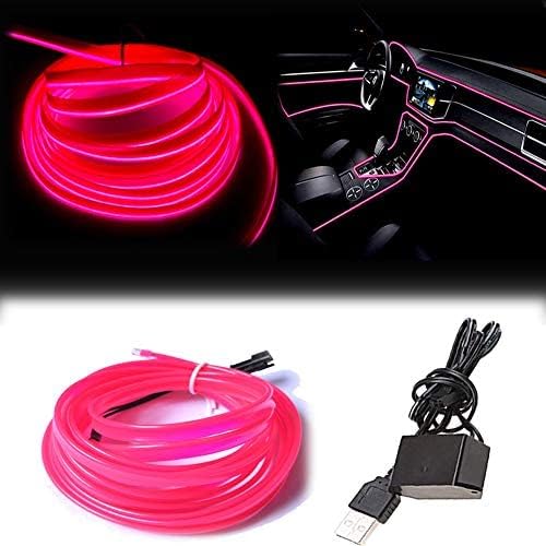 El Wire Pink Interior Car LED Strip Lights
