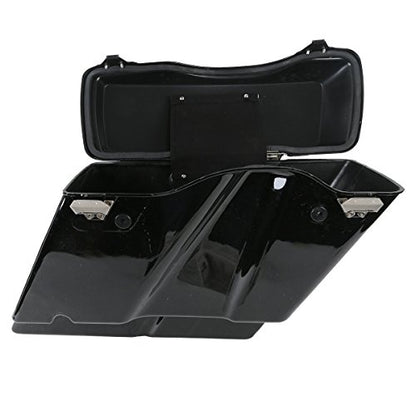 Motorcycle 5" Stretched Saddlebags with Black Conversion Brackets Fit For Harley Softail Deluxe Heritage Softail 1984 (2 Count)