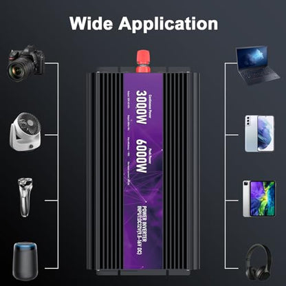 3000W Power Inverter 12V DC to 110V