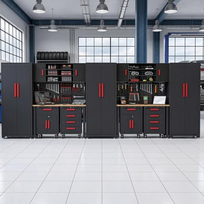 14 Pcs Garage Storage Cabinet System with Steel Cabinet