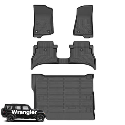 Floor Mats Cargo Liner for Jeep Wrangler 4xe 2021