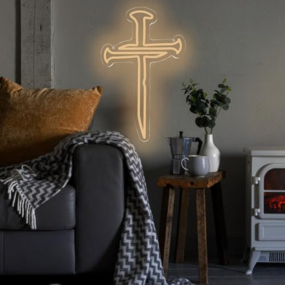 Three Nails Led Cross Neon Sign for Wall Decor