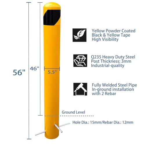 56" Pour in Place Steel Bollard Post