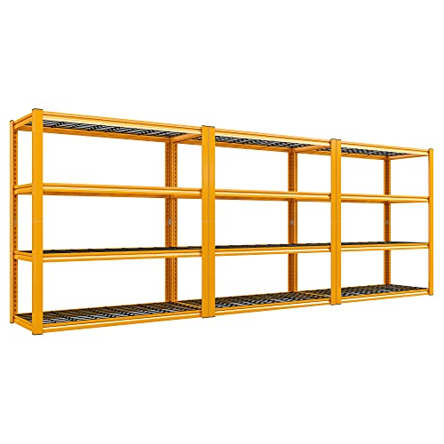 40" W Yellow Garage Shelving with Double (3 Count)