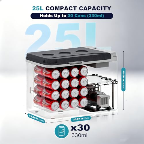 26QT Portable Freezer Compressor Cooler 12V Refrigerator APP Control