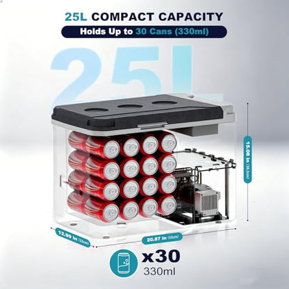 26QT Portable Freezer Compressor Cooler 12V Refrigerator APP Control