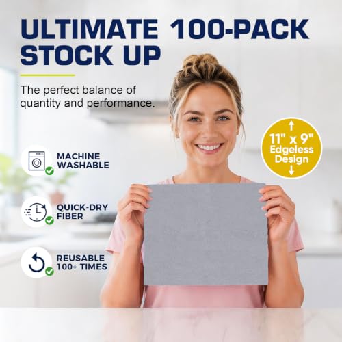 Microfiber Cleaning Cloth 100 Pack (100 Count)