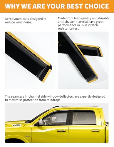 Window Visors Rain Guards for Dodge RAM 2500 3500 2019