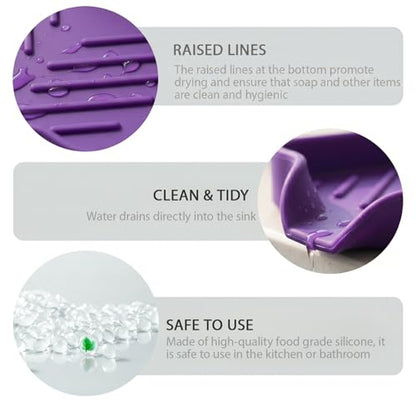 Silicone Soap Dish with Drain Spout